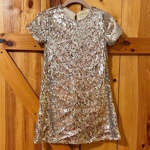 Gold Sequin Short Sleeve Dress
